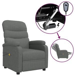 vidaXL Massagesessel Elektrisch Dunkelgrau Stoff