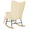 vidaXL Schaukelstuhl mit Fu&szlig;hocker Creme Stoff