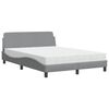 vidaXL Bett mit Matratze "Dover" Hellgrau 120x200 cm Stoff