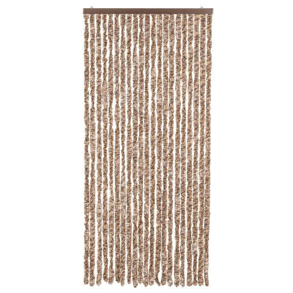 vidaXL Fliegenvorhang Beige und Dunkelbraun 90x220 cm Chenille