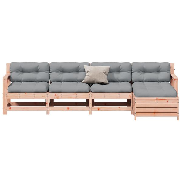 vidaXL 5-tlg. Garten-Lounge-Set mit Kissen Massivholz Douglasie