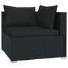 vidaXL 10-tlg. Garten-Lounge-Set mit Kissen Schwarz Poly Rattan