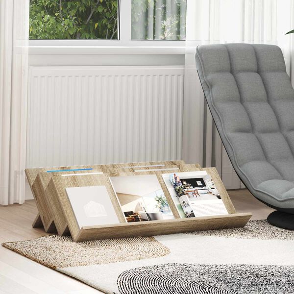 vidaXL Magazinregal Sonoma-Eiche 90 x 53 x 28,5 cm Holzwerkstoff
