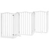 vidaXL 6-tlg. Hundetor mit T&uuml;r Faltbar Wei&szlig; 300 cm Pappelholz