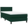 vidaXL Boxspringbett mit Matratze Dunkelgr&uuml;n 90x210 cm Samt