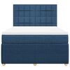 vidaXL Boxspringbett mit Matratze Blau 140x200 cm Stoff