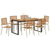 vidaXL Garten Essgruppe 7 pcs Beige und Braun Poly-Rattan