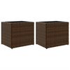 vidaXL Pflanzk&uuml;bel 2 Stk. Braun 36x30x32 cm Poly Rattan