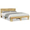 vidaXL Massivholzbett mit Kopfteil ohne Matratze 140x190 cm Eichenholz