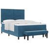 vidaXL Boxspringbett mit Matratze Dunkelblau 160 x 200 cm Samt