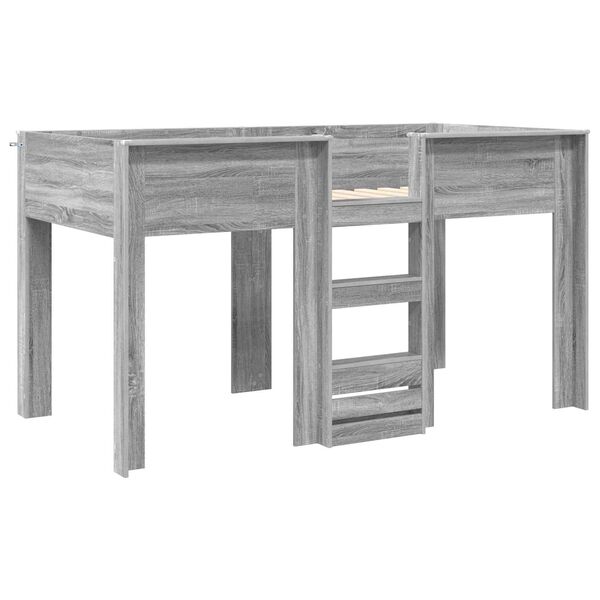 vidaXL Etagenbett f&uuml;r Kinder Graues Sonoma 100 x 200 cm Holzwerkstoff