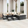 vidaXL Gartensofa-set mit Kissen 14 pcs Schwarz Poly-Rattan