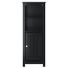 vidaXL Badschrank BERG Schwarz 40x34x110 cm Massivholz Kiefer