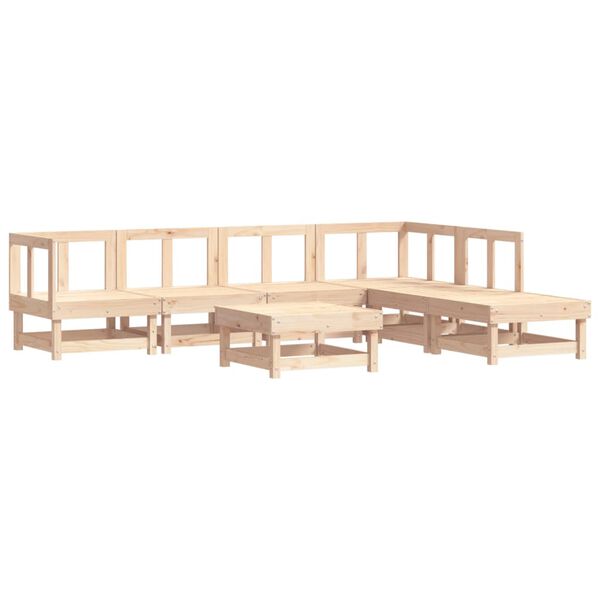 vidaXL 7-tlg. Garten-Lounge-Set mit Kissen Massivholz