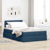 vidaXL Bett mit Stauraum und LED mit Matratze Blau 120 x 200 cm Stoff
