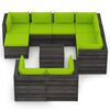 vidaXL 10-tlg. Garten-Lounge-Set mit Kissen Grau Impr&auml;gniertes Holz