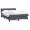 vidaXL Boxspringbett mit Matratze Dunkelgrau 160x210 cm Samt