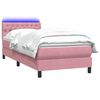 vidaXL Boxspringbett mit Matratze & LED Rosa 80x220 cm Samt