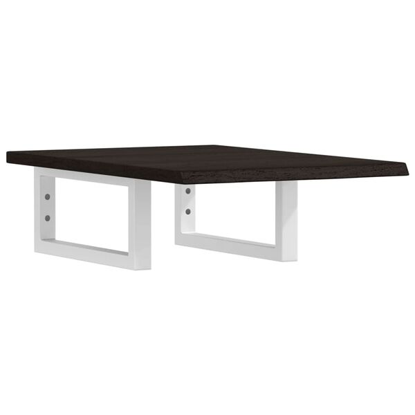 vidaXL Waschtischplatte mit Halterung Stahl und Massivholz Eiche