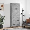 vidaXL Highboard Betongrau 69,5x34x180 cm Holzwerkstoff
