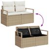 vidaXL Garten-Sofa-Set mit Kissen mit Speicher 13 pcs Beige und Creme