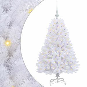 vidaXL K&uuml;nstlicher klappbarer Weihnachtsbaum Wei&szlig; 120 cm PVC und Stahl