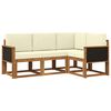 vidaXL Outdoor-Sofagarnitur 4 pcs Natur und Creme Polyester