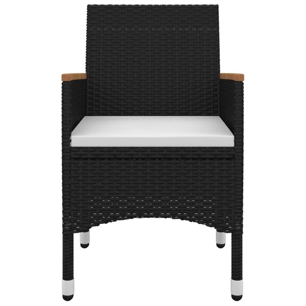 vidaXL 5-tlg. Garten-Essgruppe mit Auflagen Poly Rattan und Glas