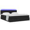 vidaXL Bett mit Stauraum und LED mit LED Schwarz 160 x 200 cm Stoff