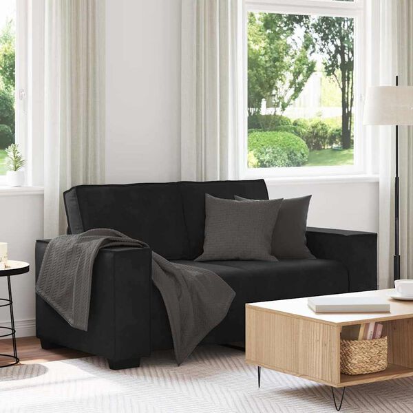 vidaXL 2-Sitzer-Sofa Schwarz 160x78x84 cm Samt