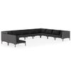 vidaXL 10-tlg. Garten-Lounge-Set mit Kissen Poly Rattan Dunkelgrau