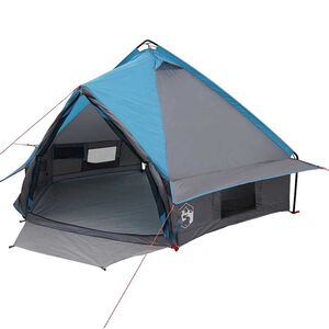 vidaXL Teepee Zelt f&uuml;r 4 Personen Blau und Grau 388 x 320 x 169 cm