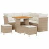 vidaXL Gartensofa-set 8 Stk. 5-Sitzanzahl Beige und Creme Poly-Rattan