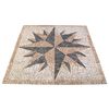vidaXL Mosaikfliesen Windmuster Mehrfarbig 120 x 120 cm Marmor