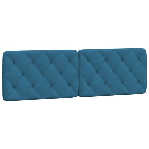 vidaXL Kopfteil-Kissen Blau 160 cm Samt