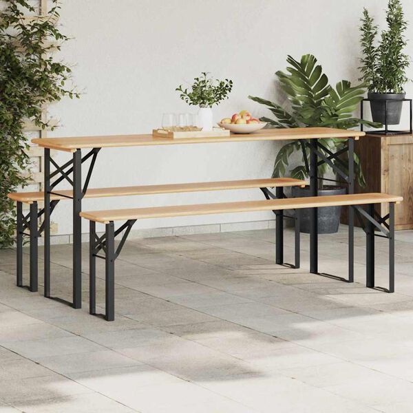 vidaXL Bier Tischbein 2 pcs Schwarz 39 x 3 x 75 cm