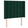 vidaXL Kopfteil mit Ohren Dunkelgr&uuml;n 93x16x118/128 cm Samt