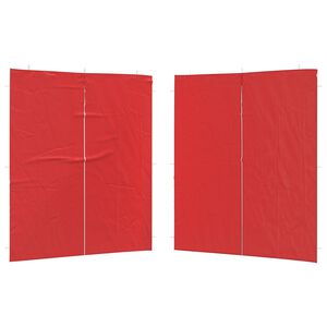 vidaXL Partyzelt-Seitenteil 2 Stk. 200 x 195 cm Rot PE und Stahl