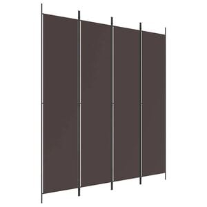 vidaXL 4-tlg. Paravent Braun 200x220 cm Stoff