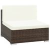 vidaXL 6-tlg. Garten-Lounge-Set mit Auflagen Poly Rattan Braun