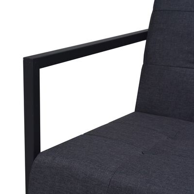 vidaXL 2-Sitzer Sofa mit Armlehnen Stahl und Stoff Dunkelgrau