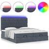 vidaXL Ottoman-Bett mit Matratzen & LEDs Dunkelgrau 180x200 cm Samt