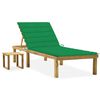 vidaXL Garten-Sonnenliege mit Tisch und Auflage Kiefer Impr&auml;gniert