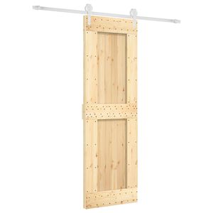 vidaXL Schiebet&uuml;r Nat&uuml;rlich und Wei&szlig; 70 x 210 cm Massivkiefer