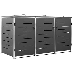 vidaXL M&uuml;lltonnenbox f&uuml;r 3 Tonnen 207x77,5x115 cm Edelstahl