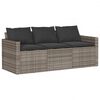 vidaXL 6-tlg. Garten-Sofagarnitur mit Kissen Grau Poly Rattan