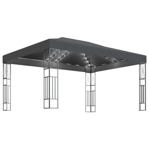 vidaXL Pavillon mit LED-Lichterkette 3x4 m Anthrazit Stoff