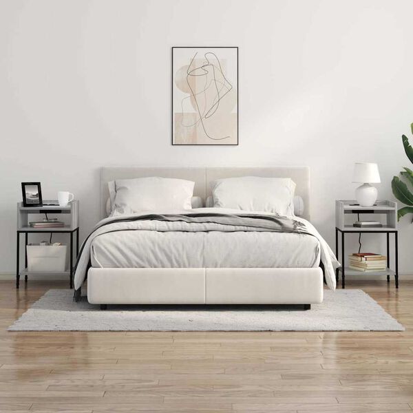 vidaXL Nachttisch Graues Sonoma 40 x 40 x 61 cm Holzwerkstoff