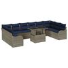 vidaXL Gartensofa-set 11 stk. Grau Poly-Rattan