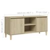 vidaXL TV-Schrank mit Massivholz-Beinen Sonoma-Eiche 103,5x35x50 cm
